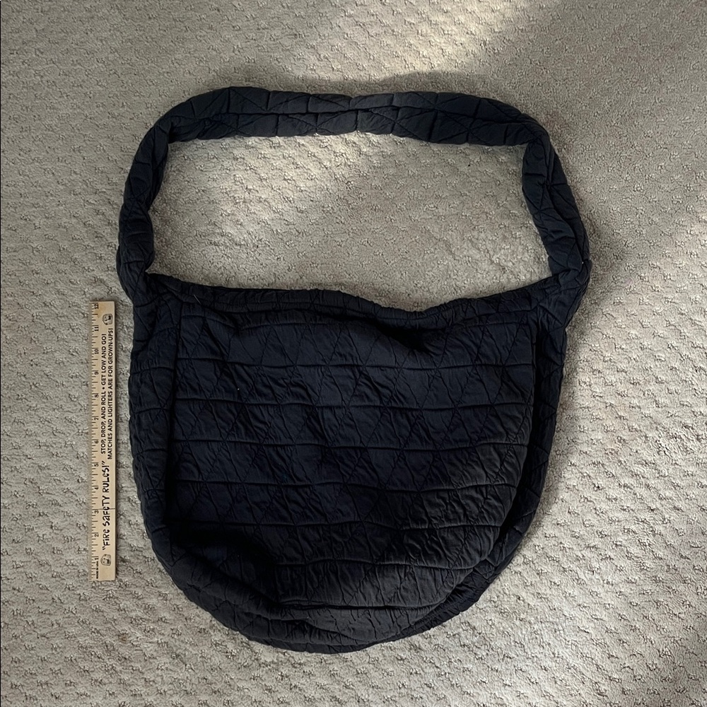 Quilted Black Shoulder Bag - Lightweight Everyday Tote